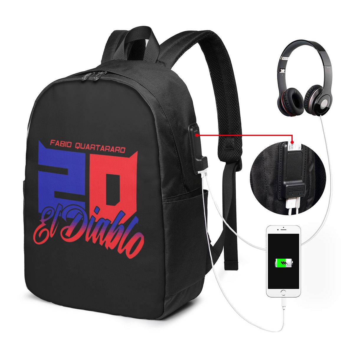 Laptop Bag - Fabio Quartararo El Diablo Number Backpack