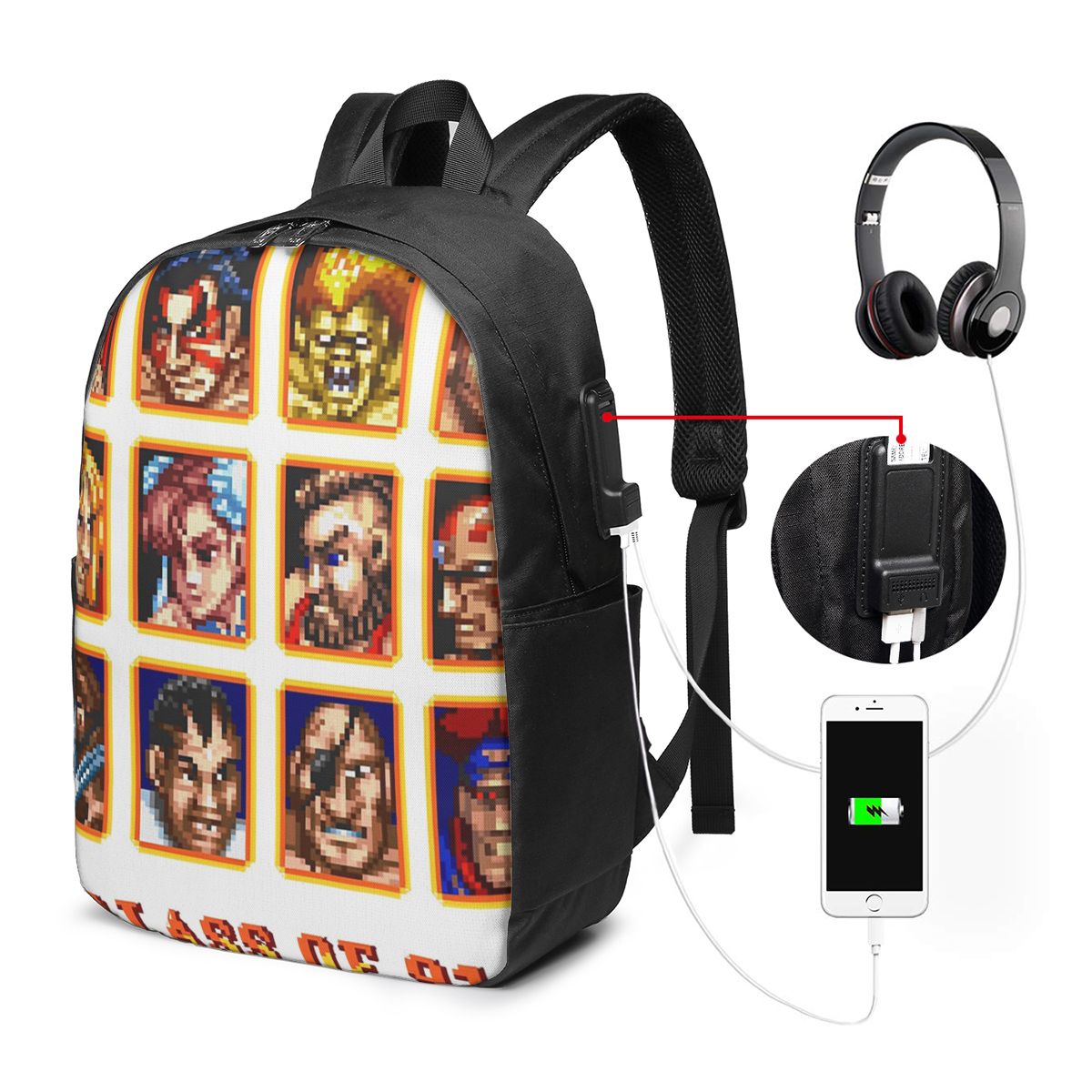 Laptop Bag - Defeated Portraits Super Street Fighter Backpack