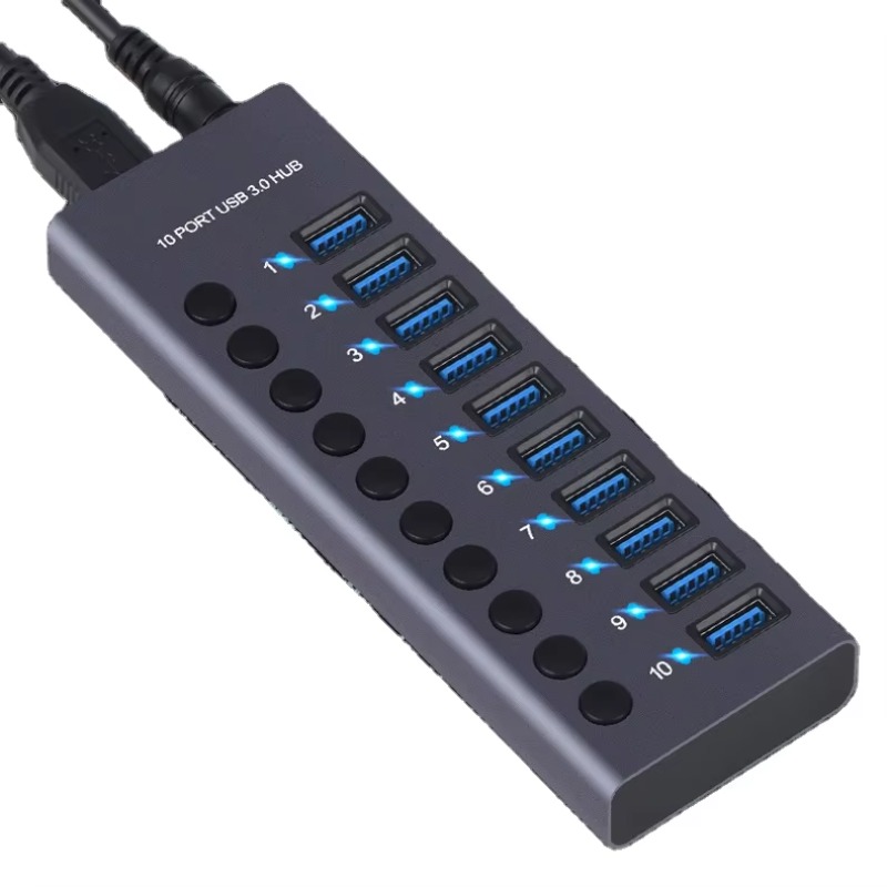 10 Port Aluminum Alloy High Sp - Usb Hub 评论和价格