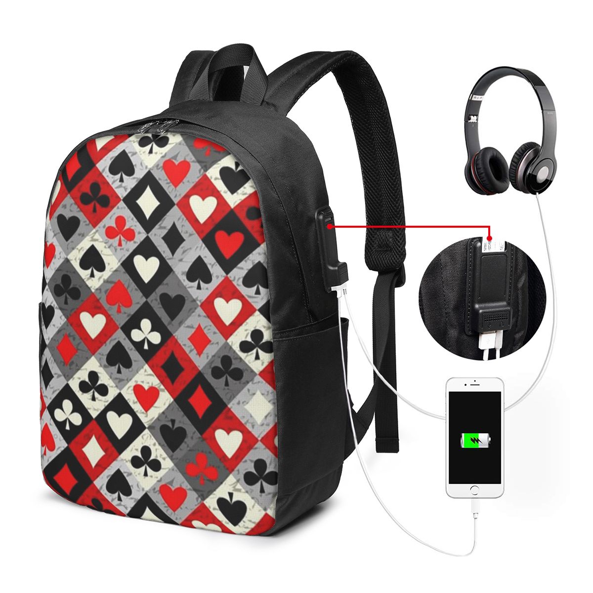 Playing Cards Poker Print Back - Laptop Bag 评论和价格