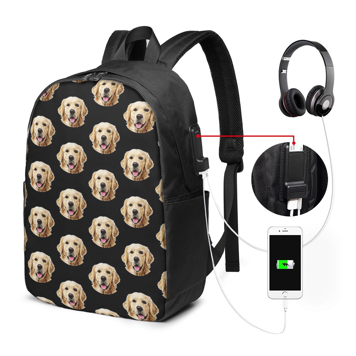 Funny Golden Retriever Face Po - Laptop Bag 评论和价格