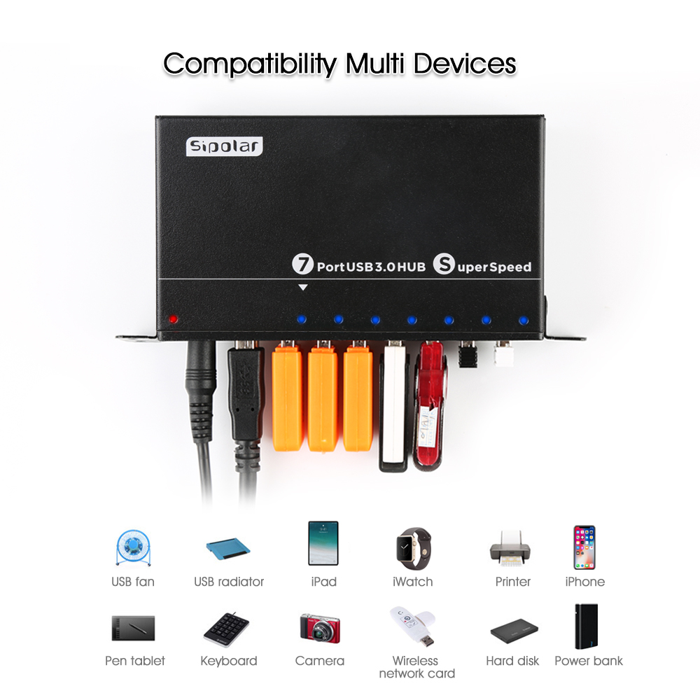 A-173 Industrial 7 Port USB 3. - Usb Hub 评论和价格